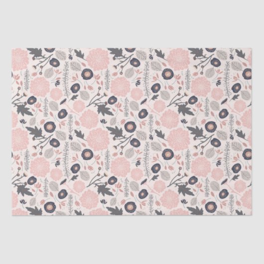 Roze grijze zwarte flessenpatroon tissuepapier (Voorkant)