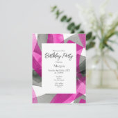 Roze grijze zwarte Waterverf Abstracte penseelstre Kaart (Staand voorkant)