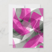 Roze grijze zwarte Waterverf Abstracte penseelstre Kaart (Achterkant)