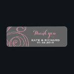 Roze grijze zwijn Dank je Sticker voor bruiloft<br><div class="desc">Dankzij het prachtige ontwerp ben je dank verschuldigd aan de sticker die is voorzien van het klassieke roze zwembad en het krulpatroon. Zeg bedankt voor je gasten in stijl met deze bruiloft sticker. Pas de formulering aan voor speciale gelegenheden zoals vrijgezellenfeest,  baby shower,  verjaardag en nog veel meer.</div>