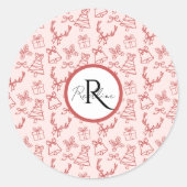 roze grillig ronde sticker (Voorkant)