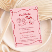 Roze grillig zwembad Party Zomer Bday Uitnodiging