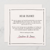 Roze grillige champagne toast, bedankt kaart (Voorkant / Achterkant)