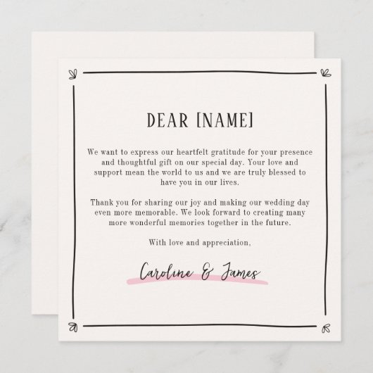 Roze grillige champagne toast, bedankt kaart (Voorkant / Achterkant)