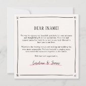 Roze grillige champagne toast, bedankt kaart (Voorkant)