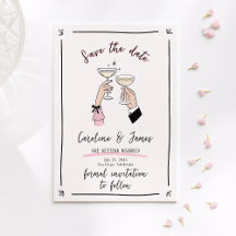 Roze grillige Champagne Toast Handen Save the Date