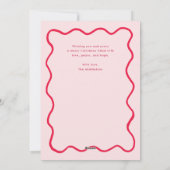 Roze grillige Doodle Wavy Lijst Kerstfoto Feestdagenkaart (Achterkant)