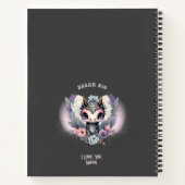 Roze grillige "Dream Big" Kleine Draak Notitieboek (Achterkant)