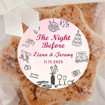 Roze grillige eigenzinnige hand getekend bruiloft