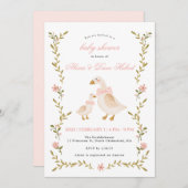 Roze grillige gans Baby shower Kaart (Voorkant / Achterkant)