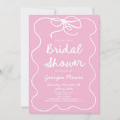 Roze grillige Hand getrokken boog Vrijgezellenfees Kaart (Voorkant)