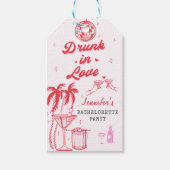 Roze grillige Hand getrokken Cocktail Bachelorette Cadeaulabel (Voorkant)