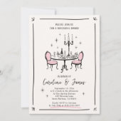 Roze grillige Hand getrokken diner tafel repetitie Kaart (Voorkant)