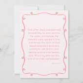 Roze grillige Hand getrokken doop uitnodiging (Achterkant)