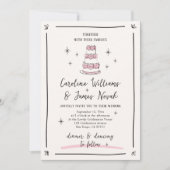 Roze grillige Hand getrokken taart & handgeschreve Kaart (Voorkant)