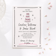 Roze grillige Hand getrokken taart & handgeschreve