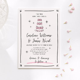 Roze grillige Hand getrokken taart & handgeschreve Kaart