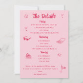 Roze grillige Hand getrokken vrijgezellenfeest Kaart (Achterkant)