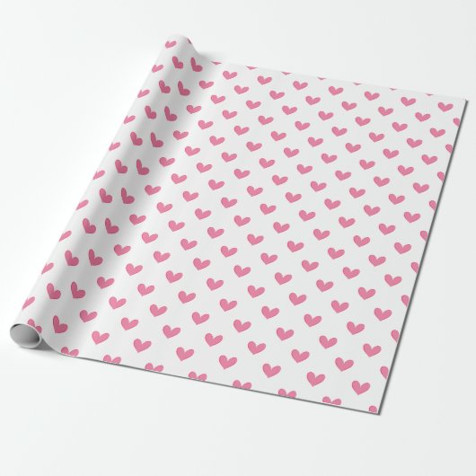 Roze grillige harten cadeaupapier (Uitgerold)