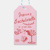 Roze grillige Poker Bachelorette Party Weekend Cadeaulabel (Voorkant)