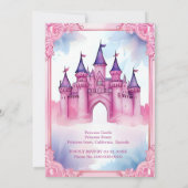 roze grillige prinses sprookjesachtige kasteel ver kaart (Achterkant)