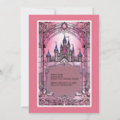 roze grillige prinses sprookjesachtige kasteel ver kaart (Achterkant)