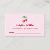 Roze grillige retro kersen | Luierscheur Informatiekaartje (Voorkant)