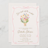 Roze grillige Wavy Lijst Bruids Douche Uitnodiging (Voorkant / Achterkant)