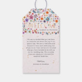 Roze grillige Wildflower Gold bruiloft Welkom Cadeaulabel (Achterkant)