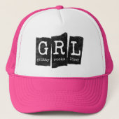 Roze GRL Trucker Hat Trucker Pet (Voorkant)