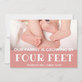 Roze groeiend met 4 feet moderne adoptie nieuwe ba aankondiging (Voorkant)