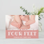 Roze groeiend met 4 feet moderne adoptie nieuwe ba aankondiging (Staand voorkant)