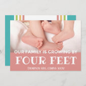 Roze groeiend met 4 feet moderne adoptie nieuwe ba aankondiging (Voorkant / Achterkant)