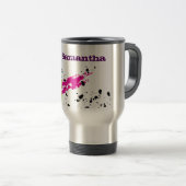 Roze Groen 15 oz. Roestvrij staal Travel Mug Cup Reisbeker (Voorkant rechts)