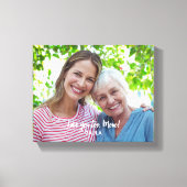 Roze Groen Abstract Bloemen Patroon Rand Foto Canvas Afdruk (Voorkant)