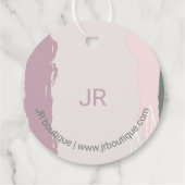 Roze, groen | Abstract handgemaakt, Craft Package  Bedankjes Labels (Achterkant)