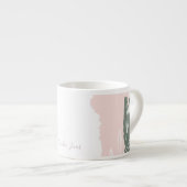 Roze & Groen Abstracte Penseelstreken Monogram Naa Espresso Kop (Voorkant rechts)