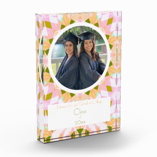 Roze Groen Afstuderen Foto Keepsake Gift (Links)