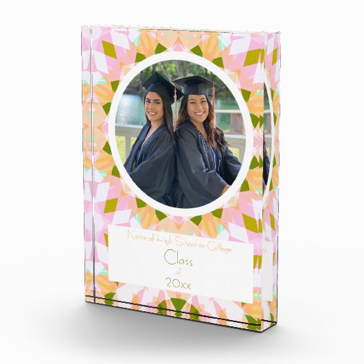 Roze Groen Afstuderen Foto Keepsake Gift (Rechts)