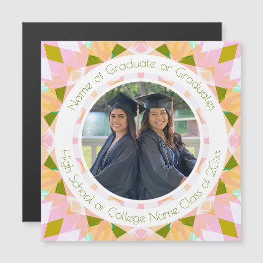 Roze Groen Afstuderen Keepsake Fotocadeau (Voorkant / Achterkant)