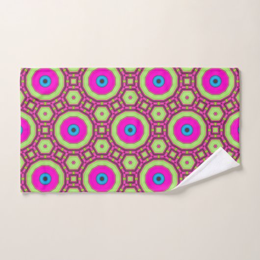 Roze Groen Blauw Abstract Bad Handdoek (Handdoek)