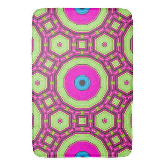 Roze Groen Blauw Abstract Badmat (Voorkant Verticaal)
