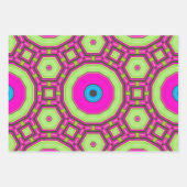 Roze Groen Blauw Abstract Inpakpapier Vel (Voorkant)