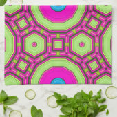 Roze Groen Blauw Abstract Theedoek (Gevouwen)