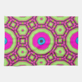 Roze Groen Blauw Abstract Theedoek (Horizontaal)