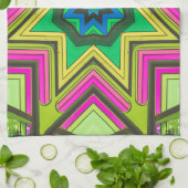 Roze Groen Blauw Abstract Theedoek (Gevouwen)