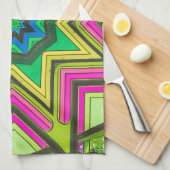 Roze Groen Blauw Abstract Theedoek (Quarter Fold)