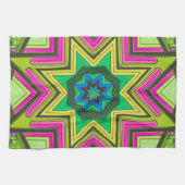 Roze Groen Blauw Abstract Theedoek (Horizontaal)