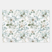 Roze Groen Blauw Bloem Bruiloft Bruidsfeest Inpakpapier Vel (Voorkant 2)