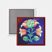 ROZE GROEN BLAUW BLOEMEN MAGNEET (Voorkant / Achterkant)